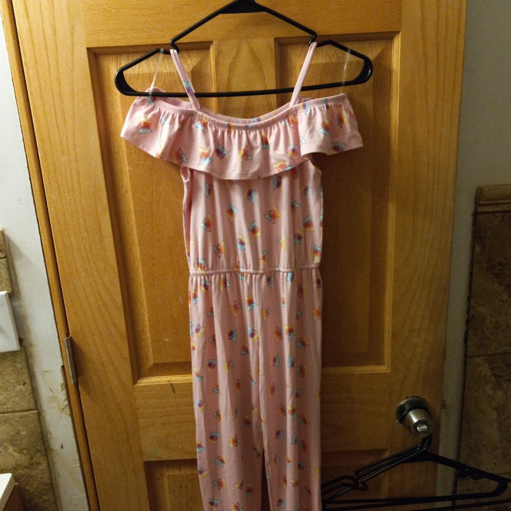 Girls NWT strappy off-the-shoulder ruffle harem style jumper